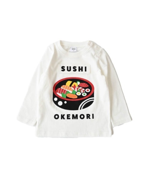 CHEEK ROOM(チークルーム)の「CHEEK ROOM/チークルーム 桶のお寿司ロングTシャツ(Tシャツ/カットソー・キッズ・オフホワイト/ピンク/グリーン・120cm/130cm/80cm/90cm/100cm/110cm)」の12枚目の写真