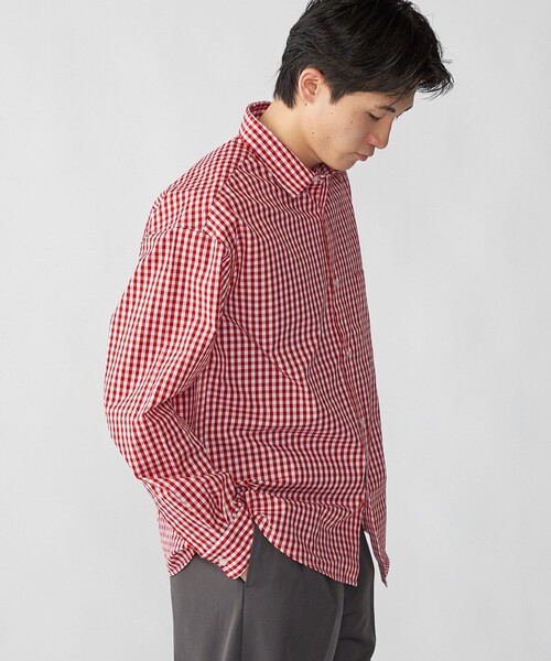 City Ambient Products（シティアンビエントプロダクツ）の「City Ambient Products: ブロード ストライプ チェック シャツ（シャツ/ブラウス・メンズ・レッド/ブラウン/サックスブルー/ブルー/スカイブルー・MEDIUM/SMALL/LARGE）」の17枚目の写真