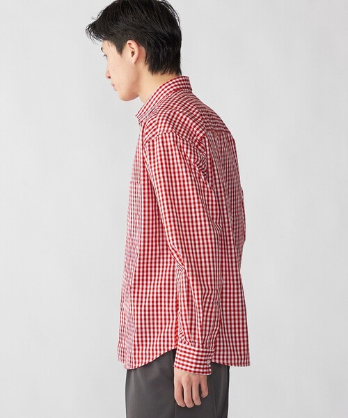 City Ambient Products（シティアンビエントプロダクツ）の「City Ambient Products: ブロード ストライプ チェック シャツ（シャツ/ブラウス・メンズ・レッド/ブラウン/サックスブルー/ブルー/スカイブルー・MEDIUM/SMALL/LARGE）」の19枚目の写真