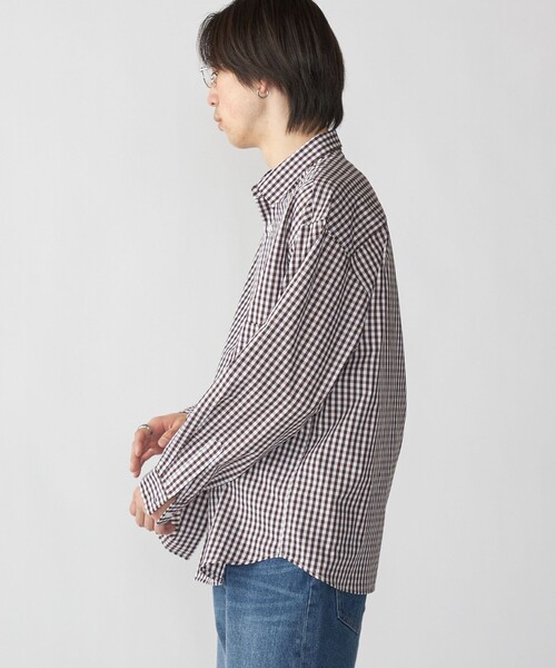 City Ambient Products（シティアンビエントプロダクツ）の「City Ambient Products: ブロード ストライプ チェック シャツ（シャツ/ブラウス・メンズ・レッド/ブラウン/サックスブルー/ブルー/スカイブルー・MEDIUM/SMALL/LARGE）」の21枚目の写真