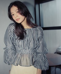 NATURAL BEAUTY BASIC（ナチュラルビューティーベーシック）の「◇シアーギャザーペプラムブラウス（シャツ/ブラウス）」
