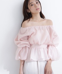 NATURAL BEAUTY BASIC（ナチュラルビューティーベーシック）の「◇シアーギャザーペプラムブラウス（シャツ/ブラウス）」