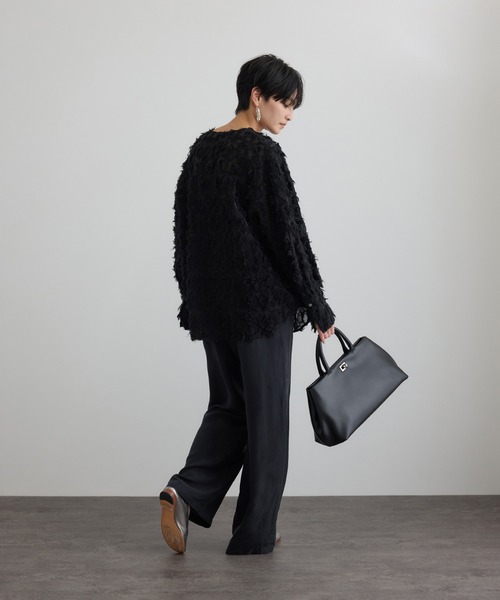 SALON adam et rope'(サロン アダム エ ロペ)の「モチーフカットジャガードブラウス(シャツ/ブラウス・レディース・サックスブルー/ブラック/オフホワイト・FREE)」の8枚目の写真