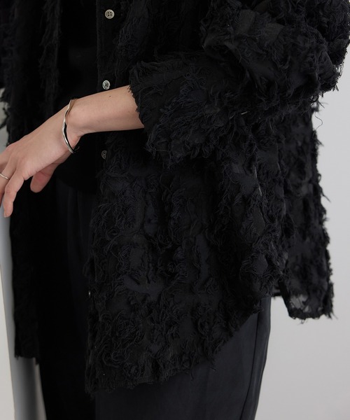 SALON adam et rope'(サロン アダム エ ロペ)の「モチーフカットジャガードブラウス(シャツ/ブラウス・レディース・サックスブルー/ブラック/オフホワイト・FREE)」の10枚目の写真