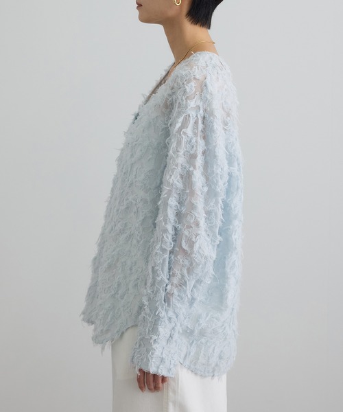 SALON adam et rope'(サロン アダム エ ロペ)の「モチーフカットジャガードブラウス(シャツ/ブラウス・レディース・サックスブルー/ブラック/オフホワイト・FREE)」の20枚目の写真