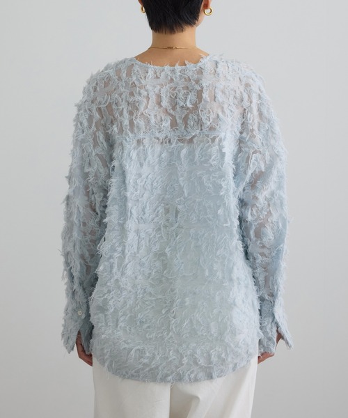 SALON adam et rope'(サロン アダム エ ロペ)の「モチーフカットジャガードブラウス(シャツ/ブラウス・レディース・サックスブルー/ブラック/オフホワイト・FREE)」の21枚目の写真