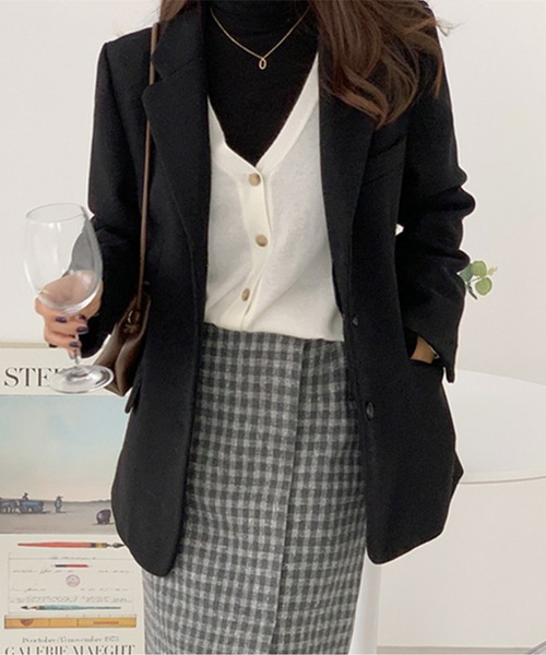 シングルブレスト厚手ジャケット