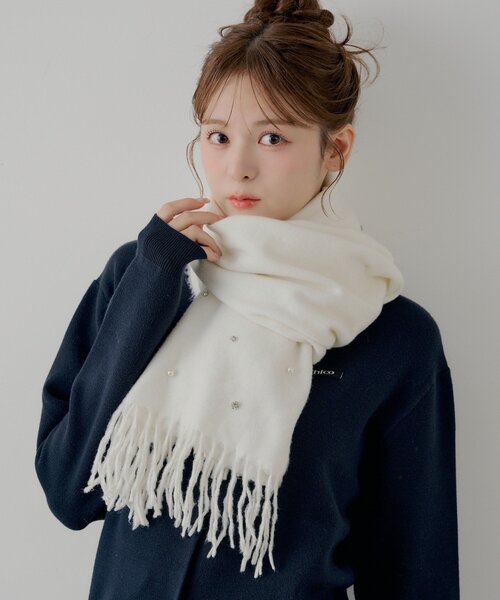 セール】ビジュー付きストール（マフラー）｜Chico（チコ）の