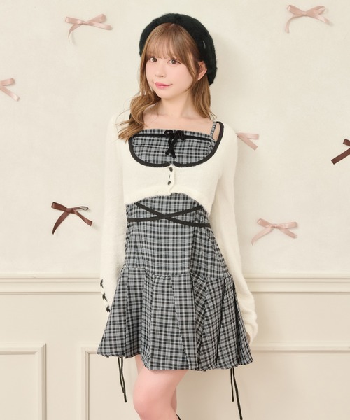 セット着用可能】ショートニットトップス（カーディガン/ボレロ