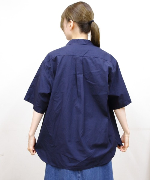 DANTON(ダントン)の「DANTON/ダントン コットンポプリン ショートスリーブワークシャツ SHORTSLEEVE WORK SHIRT DT-B0049 CPL(シャツ/ブラウス・メンズ・ネイビー/グレイッシュベージュ・42/40)」の10枚目の写真