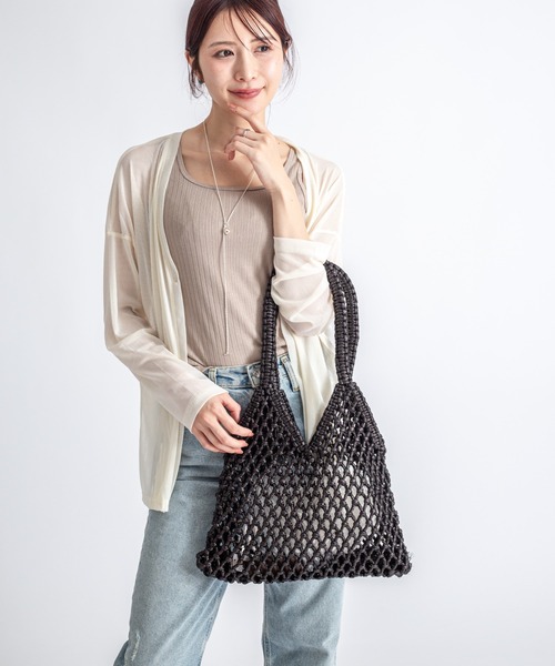 The Bagmati（ザバグマティ）の「【THE BAGMATI/ザ・バグマティー】かごバッグ　メタリックコード（かごバッグ・レディース・シルバー/ホワイトゴールド/ブラック・FREE）」の4枚目の写真