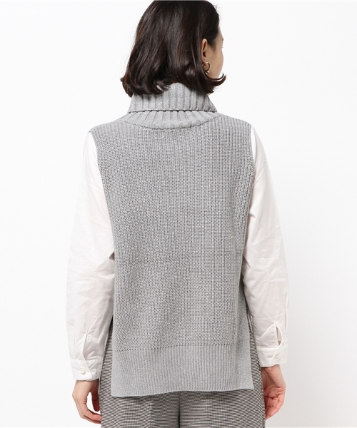 Discoat Parisien（ディスコートパリシアン）の「タートルニット切替シャツ（ニット/セーター・レディース・アイボリー/カーキ/グレー・LARGE/MEDIUM）」の8枚目の写真