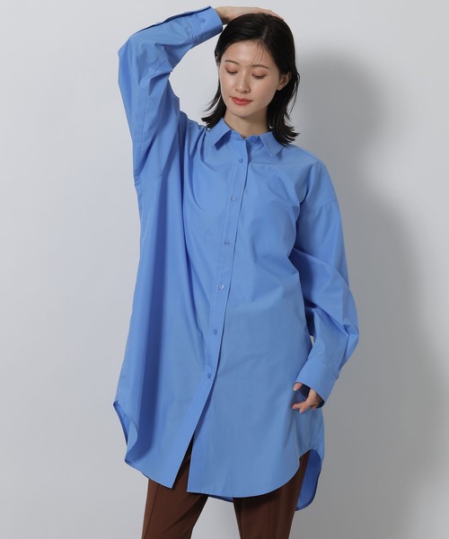 LAKOLE（ラコレ）の「オーバーチュニックシャツ / 642768（シャツ/ブラウス・レディース・サックスブルー/ホワイト系その他/ブルー系その他・FREE）」の3枚目の写真