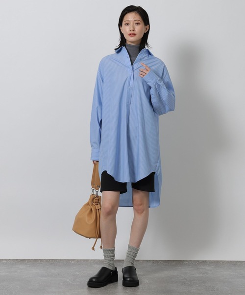 LAKOLE（ラコレ）の「オーバーチュニックシャツ / 642768（シャツ/ブラウス・レディース・サックスブルー/ホワイト系その他/ブルー系その他・FREE）」の6枚目の写真