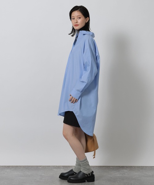 LAKOLE（ラコレ）の「オーバーチュニックシャツ / 642768（シャツ/ブラウス・レディース・サックスブルー/ホワイト系その他/ブルー系その他・FREE）」の7枚目の写真