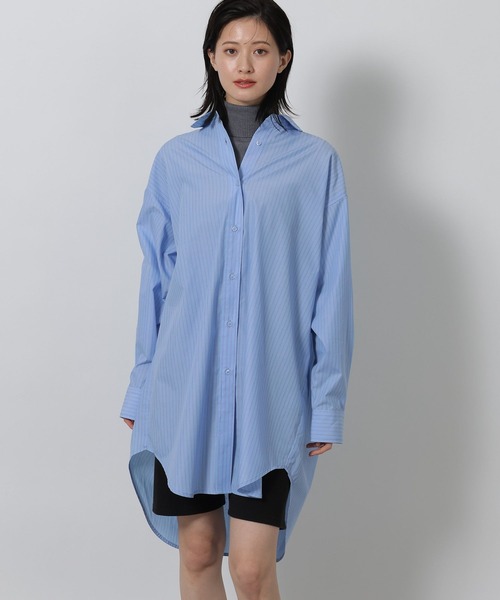 LAKOLE（ラコレ）の「オーバーチュニックシャツ / 642768（シャツ/ブラウス・レディース・サックスブルー/ホワイト系その他/ブルー系その他・FREE）」の9枚目の写真