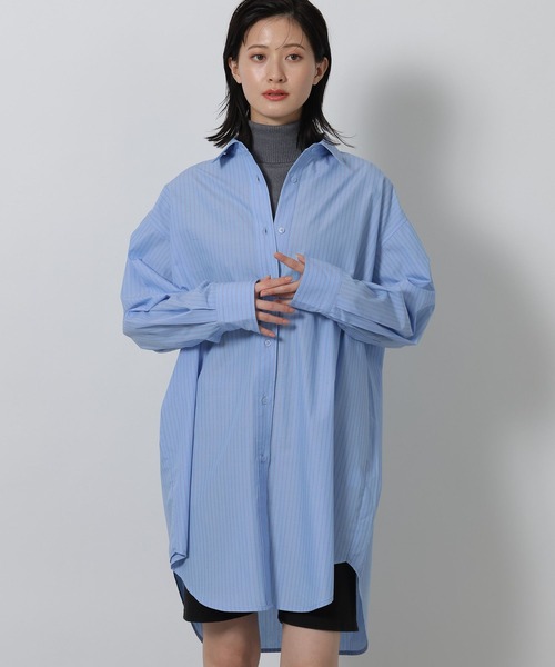 LAKOLE（ラコレ）の「オーバーチュニックシャツ / 642768（シャツ/ブラウス・レディース・サックスブルー/ホワイト系その他/ブルー系その他・FREE）」の10枚目の写真