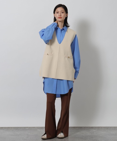 LAKOLE（ラコレ）の「オーバーチュニックシャツ / 642768（シャツ/ブラウス・レディース・サックスブルー/ホワイト系その他/ブルー系その他・FREE）」の5枚目の写真