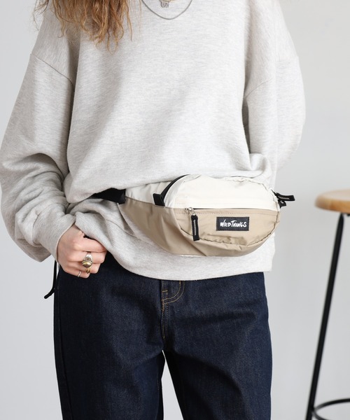 WILD THINGS(ワイルドシングス)の「WILD THINGS / ワイルドシングス ナイロン 2WAY ウエストバッグ ボディバッグ(ボディバッグ/ウエストポーチ・メンズ・ブラック/ターコイズブルー/ベージュ・FREE)」の19枚目の写真