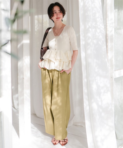 titivate（ティティベイト）の「カーブシルエットスラックスパンツ（その他パンツ・レディース・グレー/ベージュ/ブラック/アイボリー・SP/L/M/S）」の11枚目の写真