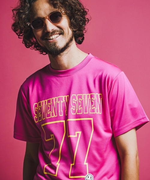 seventy seven(セブンティセブン)の「mt10176-light onz S-S dry t-shirt (77number) Tシャツ(7726S210)(Tシャツ/カットソー・メンズ・ホワイト/ブラック/ピンク系その他・XL/L/M/S)」の3枚目の写真