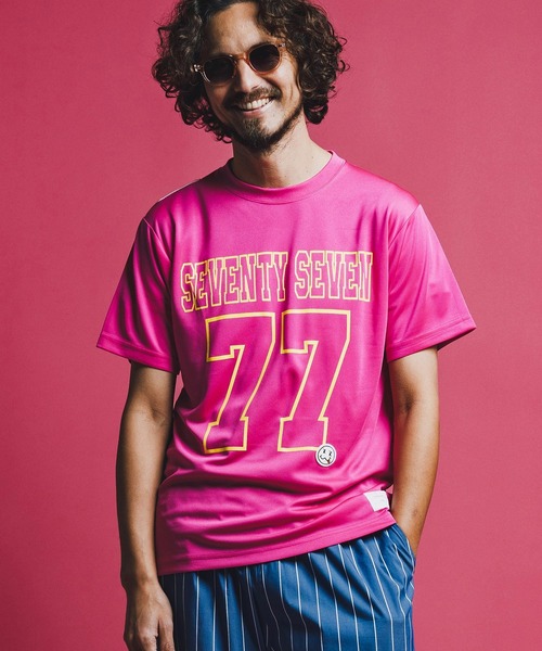 seventy seven(セブンティセブン)の「mt10176-light onz S-S dry t-shirt (77number) Tシャツ(7726S210)(Tシャツ/カットソー・メンズ・ホワイト/ブラック/ピンク系その他・XL/L/M/S)」の4枚目の写真