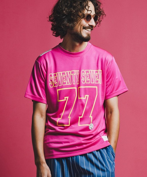 seventy seven(セブンティセブン)の「mt10176-light onz S-S dry t-shirt (77number) Tシャツ(7726S210)(Tシャツ/カットソー・メンズ・ホワイト/ブラック/ピンク系その他・XL/L/M/S)」の5枚目の写真