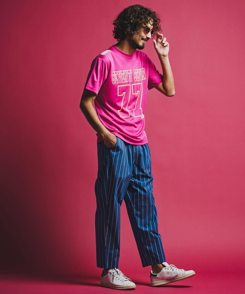 seventy seven(セブンティセブン)の「mt10176-light onz S-S dry t-shirt (77number) Tシャツ(7726S210)(Tシャツ/カットソー・メンズ・ホワイト/ブラック/ピンク系その他・XL/L/M/S)」の8枚目の写真