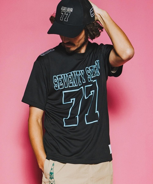 seventy seven(セブンティセブン)の「mt10176-light onz S-S dry t-shirt (77number) Tシャツ(7726S210)(Tシャツ/カットソー・メンズ・ホワイト/ブラック/ピンク系その他・XL/L/M/S)」の16枚目の写真