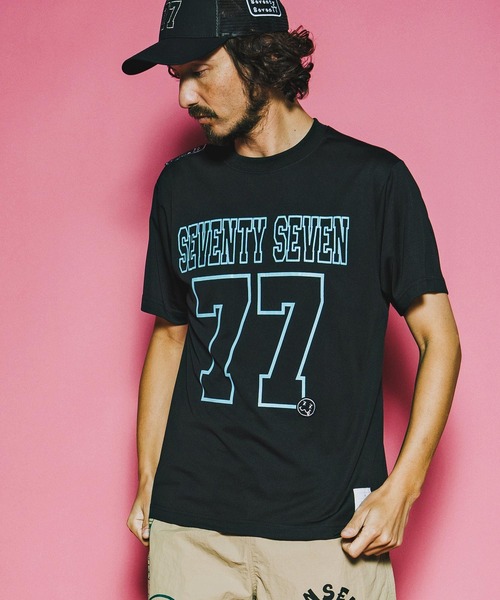 seventy seven(セブンティセブン)の「mt10176-light onz S-S dry t-shirt (77number) Tシャツ(7726S210)(Tシャツ/カットソー・メンズ・ホワイト/ブラック/ピンク系その他・XL/L/M/S)」の17枚目の写真