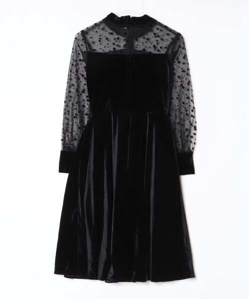FREE STYLISTS(フリー スタイリスト)の「YUGA_YGMC Sheer dot velvet dress(ドレス・レディース・ブラック・M/S/XL/L)」の2枚目の写真