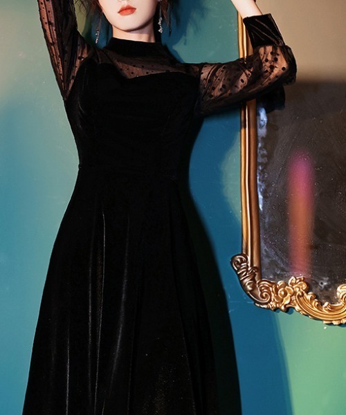 FREE STYLISTS(フリー スタイリスト)の「YUGA_YGMC Sheer dot velvet dress(ドレス・レディース・ブラック・M/S/XL/L)」の13枚目の写真