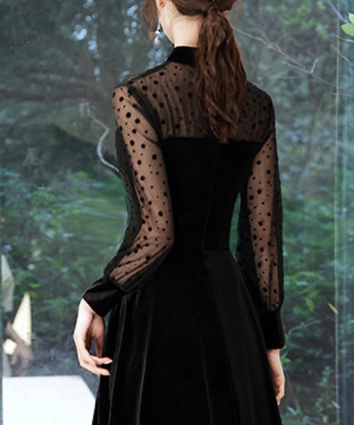 FREE STYLISTS(フリー スタイリスト)の「YUGA_YGMC Sheer dot velvet dress(ドレス・レディース・ブラック・M/S/XL/L)」の11枚目の写真