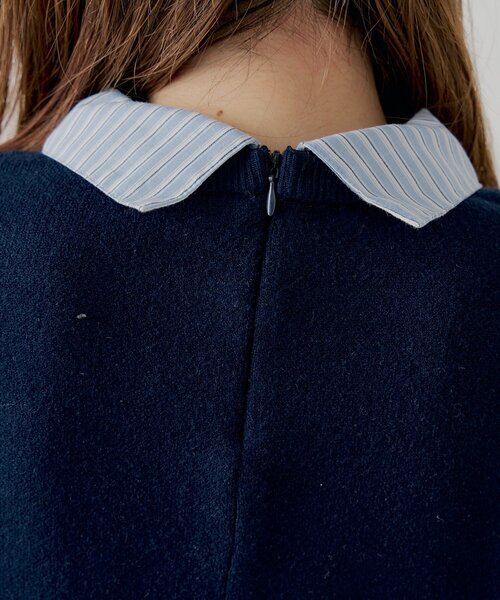 Chico（チコ）の「【マルチway】シャツレイヤードニットワンピース（ワンピース・レディース・グレー系その他2/ネイビー/ベージュ/アイボリー・FREE）」の17枚目の写真