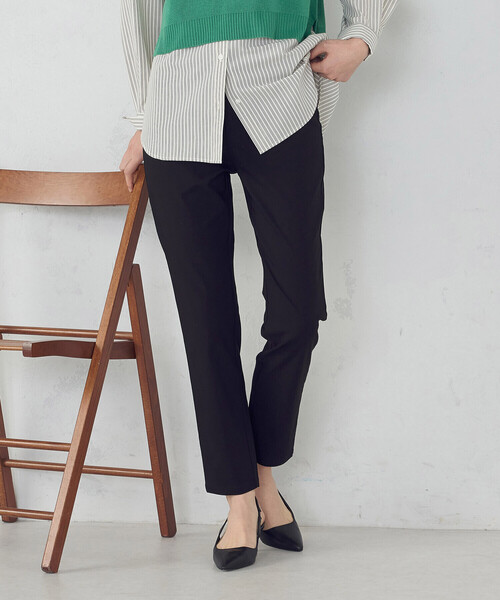 COMME CA MODELS(コムサモデルズ)の「【美しいベーシックパンツ】ハイテンションパンツ(その他パンツ・レディース・ブラック/チャコール/ベージュ/グリーン・XX-SMALL/X-SMALL/SMALL/MEDIUM/LARGE/X-LARGE/XX-LARGE)」の1枚目の写真