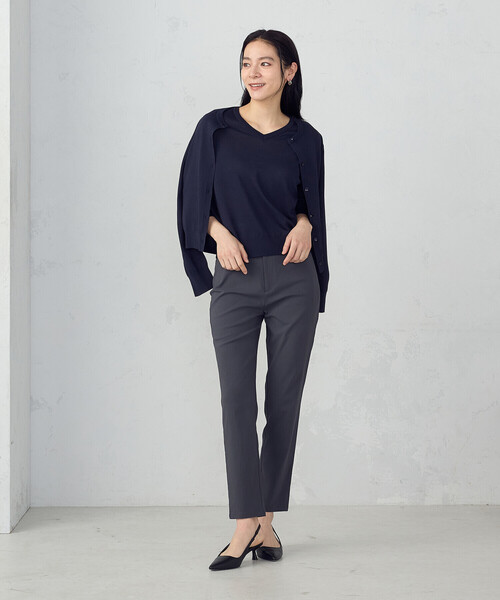 COMME CA MODELS(コムサモデルズ)の「【美しいベーシックパンツ】ハイテンションパンツ(その他パンツ・レディース・ブラック/チャコール/ベージュ/グリーン・XX-SMALL/X-SMALL/SMALL/MEDIUM/LARGE/X-LARGE/XX-LARGE)」の9枚目の写真