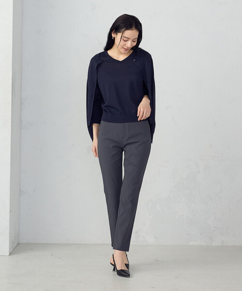 COMME CA MODELS(コムサモデルズ)の「【美しいベーシックパンツ】ハイテンションパンツ(その他パンツ・レディース・ブラック/チャコール/ベージュ/グリーン・XX-SMALL/X-SMALL/SMALL/MEDIUM/LARGE/X-LARGE/XX-LARGE)」の10枚目の写真