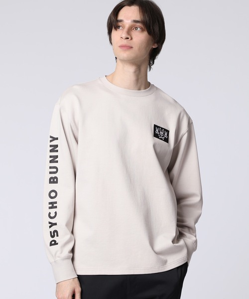 Psycho Bunny(サイコバニー)の「3BUNNYアームロゴ ロングスリーブTシャツ(Tシャツ/カットソー・メンズ・ライトグレー/ブラック・SMALL/MEDIUM/LARGE/X-LARGE)」の1枚目の写真
