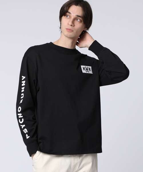 Psycho Bunny(サイコバニー)の「3BUNNYアームロゴ ロングスリーブTシャツ(Tシャツ/カットソー・メンズ・ライトグレー/ブラック・SMALL/MEDIUM/LARGE/X-LARGE)」の2枚目の写真