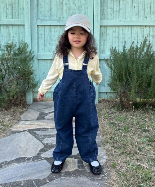 CIAOPANIC TYPY(チャオパニックティピー)の「《WEB限定》【KIDS】(ユニセックス)デニムサロペット(ジュニアサイズあり)(サロペット/オーバーオール・キッズ・ネイビー/サックスブルー・150/130/110)」の16枚目の写真