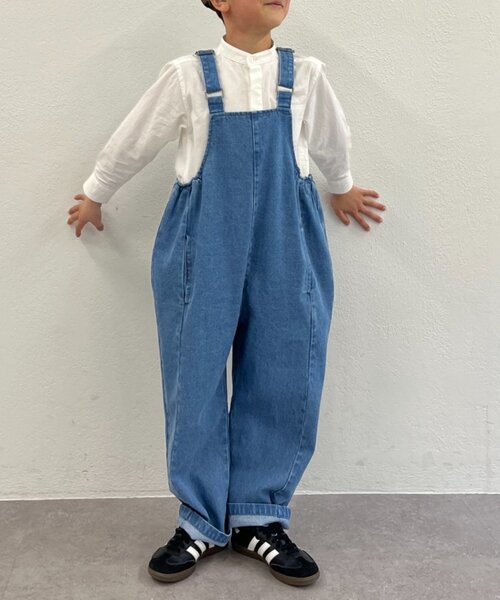 CIAOPANIC TYPY(チャオパニックティピー)の「《WEB限定》【KIDS】(ユニセックス)デニムサロペット(ジュニアサイズあり)(サロペット/オーバーオール・キッズ・ネイビー/サックスブルー・150/130/110)」の14枚目の写真