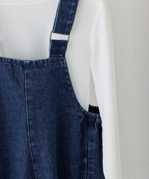 CIAOPANIC TYPY(チャオパニックティピー)の「《WEB限定》【KIDS】(ユニセックス)デニムサロペット(ジュニアサイズあり)(サロペット/オーバーオール・キッズ・ネイビー/サックスブルー・150/130/110)」の12枚目の写真