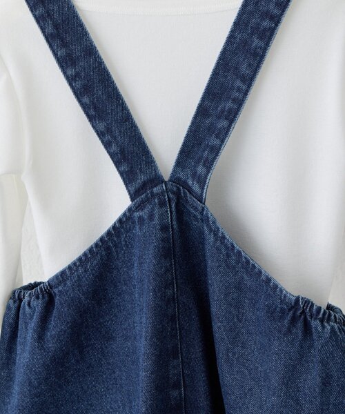 CIAOPANIC TYPY(チャオパニックティピー)の「《WEB限定》【KIDS】(ユニセックス)デニムサロペット(ジュニアサイズあり)(サロペット/オーバーオール・キッズ・ネイビー/サックスブルー・150/130/110)」の9枚目の写真