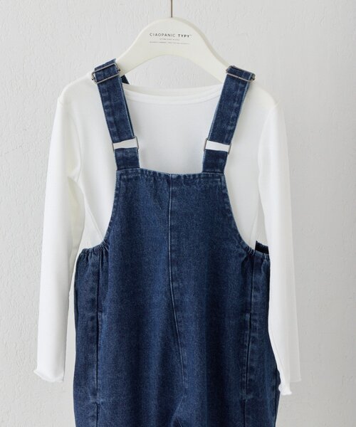 CIAOPANIC TYPY(チャオパニックティピー)の「《WEB限定》【KIDS】(ユニセックス)デニムサロペット(ジュニアサイズあり)(サロペット/オーバーオール・キッズ・ネイビー/サックスブルー・150/130/110)」の8枚目の写真