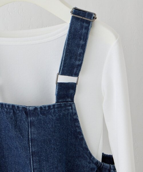 CIAOPANIC TYPY(チャオパニックティピー)の「《WEB限定》【KIDS】(ユニセックス)デニムサロペット(ジュニアサイズあり)(サロペット/オーバーオール・キッズ・ネイビー/サックスブルー・150/130/110)」の7枚目の写真