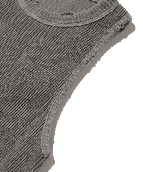 CARGOBROS FOR WOMAN(カーゴブロスフォーウィメン)の「ヴィンテージピグメントスリーブレストップ(グレー)(Tシャツ/カットソー・レディース・その他・FREE)」の4枚目の写真