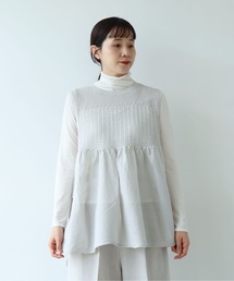 yuni（ユニ　）の「12G和紙/Polyester tiered knit vest（ベスト）」