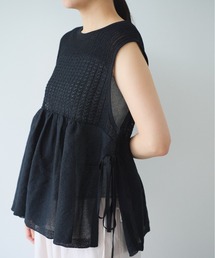 yuni（ユニ　）の「12G和紙/Polyester tiered knit vest（ベスト）」