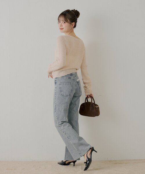 Chico(チコ)の「レースデザインフレアデニム(デニムパンツ・レディース・ネイビー/ブルー系その他/ベージュ・MEDIUM/SMALL)」の12枚目の写真