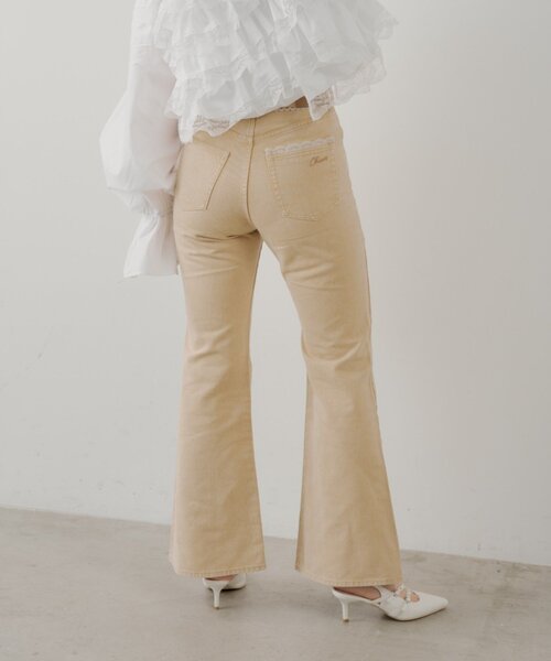 Chico(チコ)の「レースデザインフレアデニム(デニムパンツ・レディース・ネイビー/ブルー系その他/ベージュ・MEDIUM/SMALL)」の14枚目の写真
